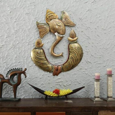 MULTICOLOUR IRON PAINTED WALL GANESHA
